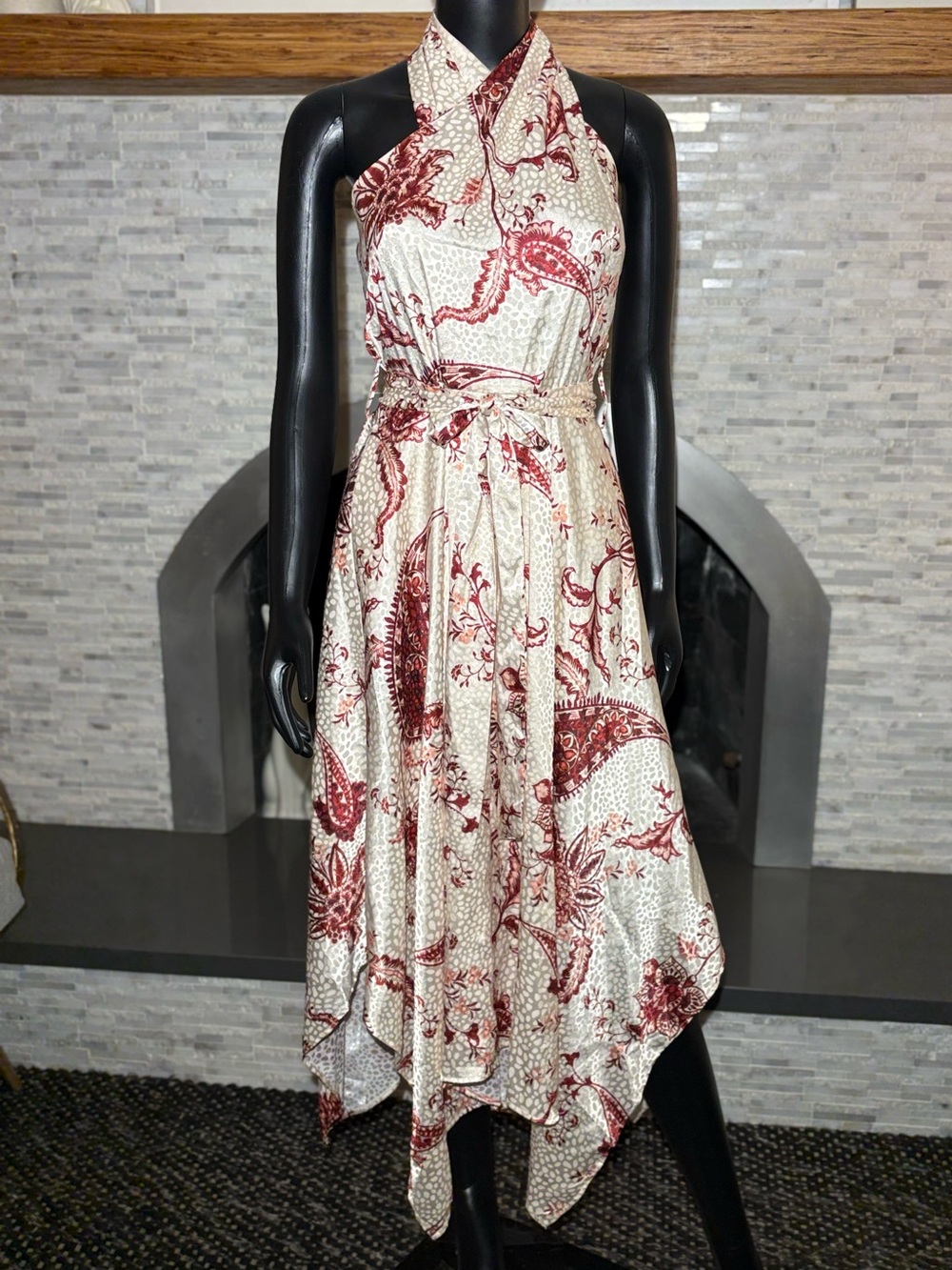 RACHEL Rachel Roy Lary Floral Asymmetric-Hem Halter Dress - Size 8